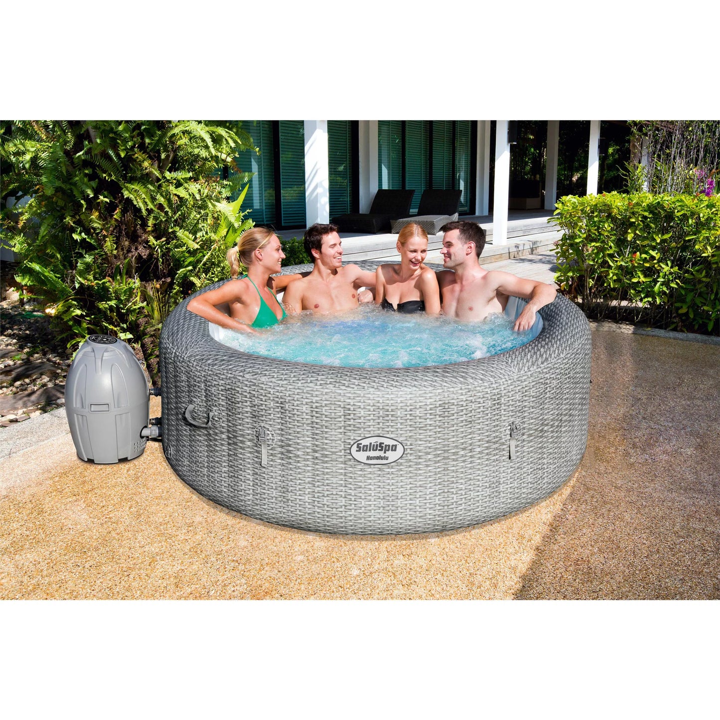 Bestway saluspa airjet inflatable hot tub and intex purespa removable seat