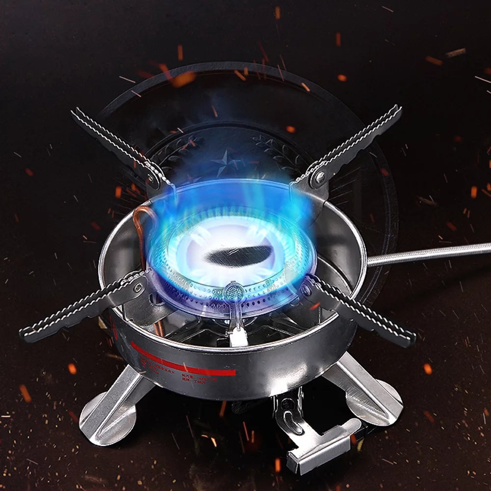 Andoer brs-10 outdoor portable camping picnic split-type stainless steel butane gas cooker big power large blaze