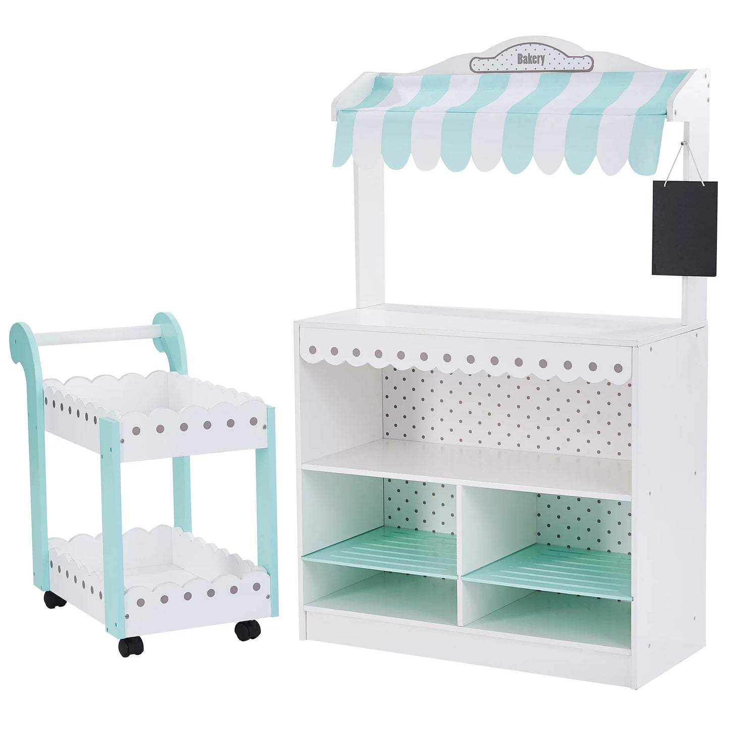 Teamson kids my dream bakery shop and pastry cart wooden play set