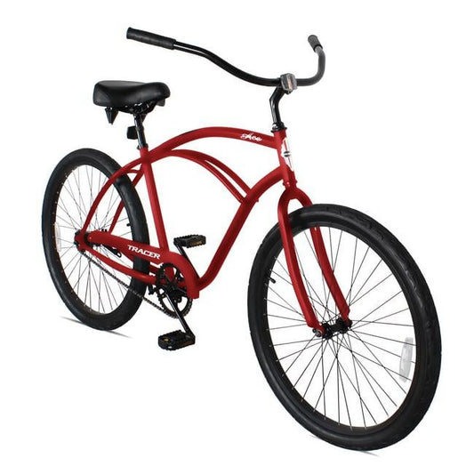 Tracer ace 26 inch beach cruiser bikes single speed with coaster brake for men - red