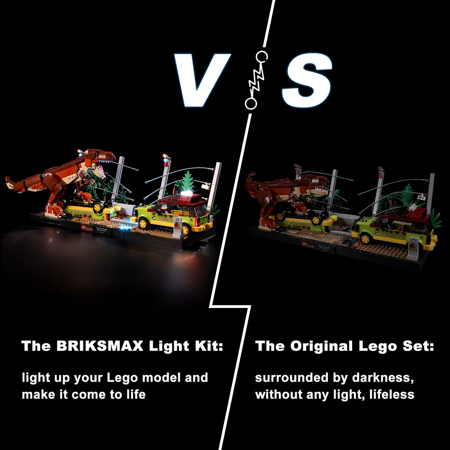 Briksmax led light kit for legos jurassic world™ t. rex breakout 76956 building blocks model(not include the building model)