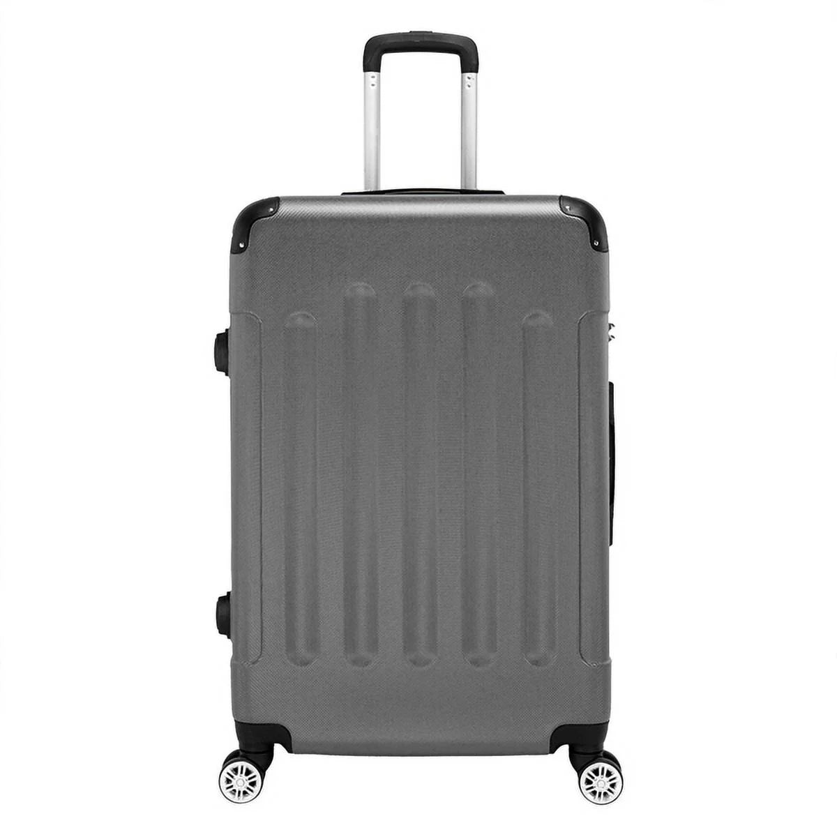 3-in-1 portable abs trolley case 20" / 24" / 28" dark gray - lightweight travel suitcase set