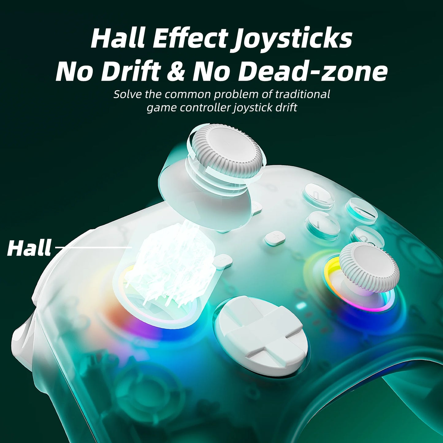 Super mario odyssey game disc and upgraded switch pro controller for nintendo switch/pc/ios/android/steam with hall effect joysticks & triggers green