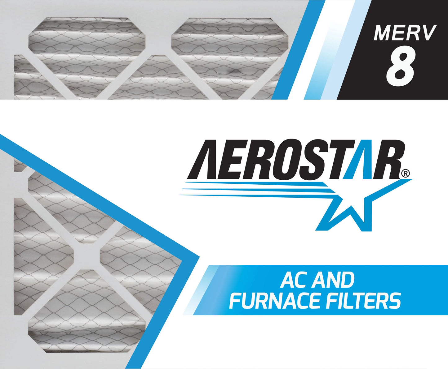 Aerostar 18x24x2 merv  8, pleated air filter, 18x24x2, box of 6, made in the usa