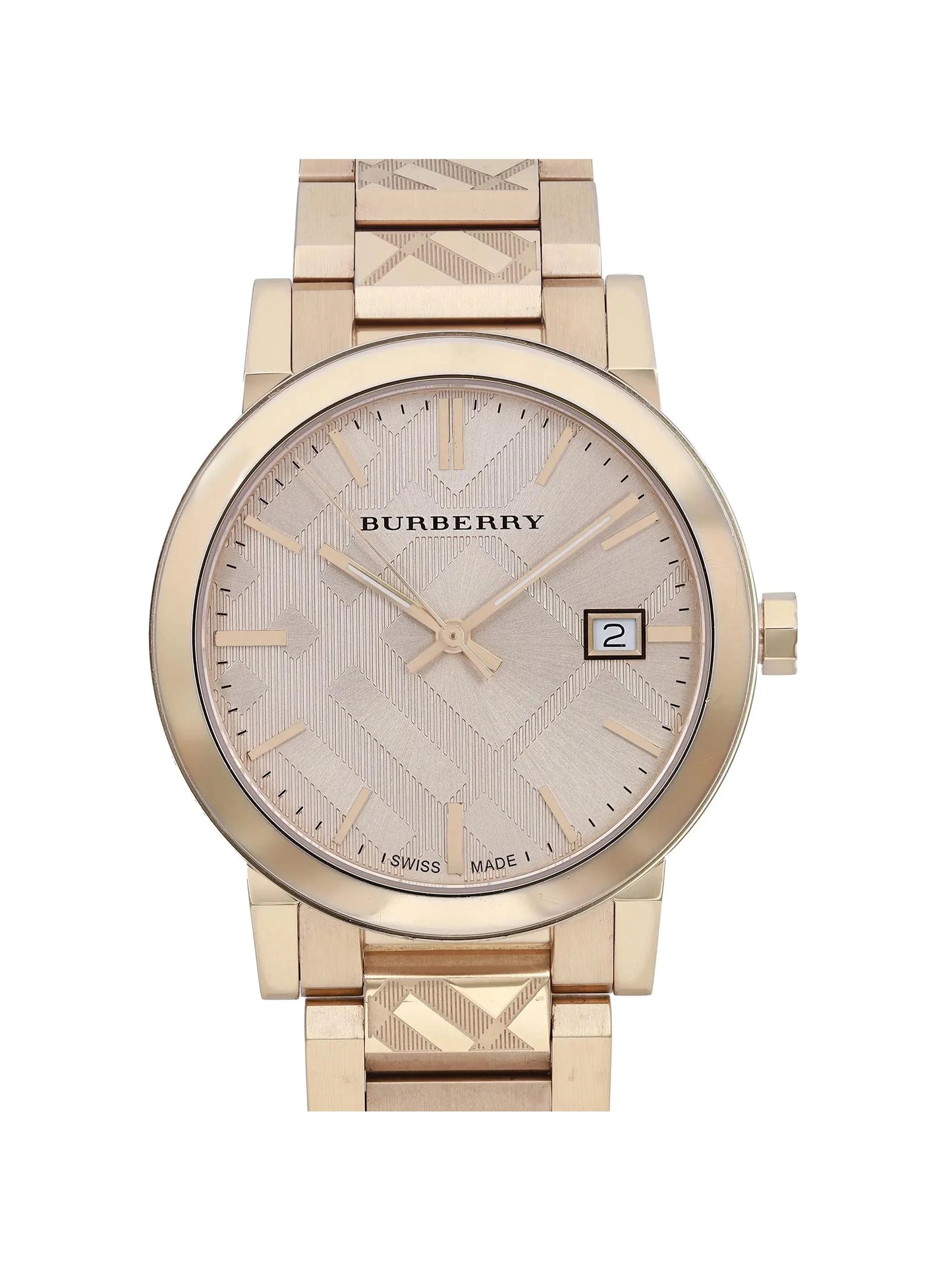 Burberry the city gold ion plated steel gold dial quartz unisex watch bu9038