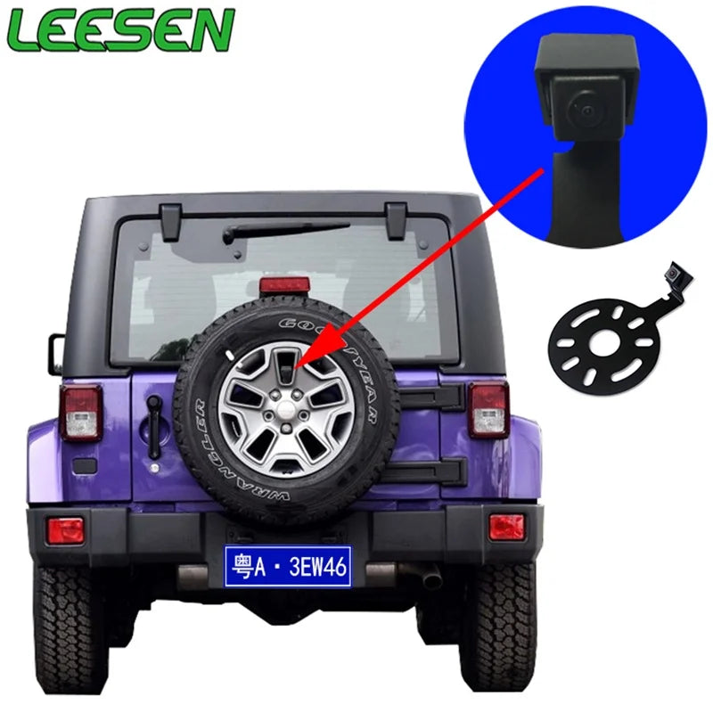 Tool1shooo 2007-2017 jeep wrangler jk's 170 ° backup camera bracket for backup rear view spare tire