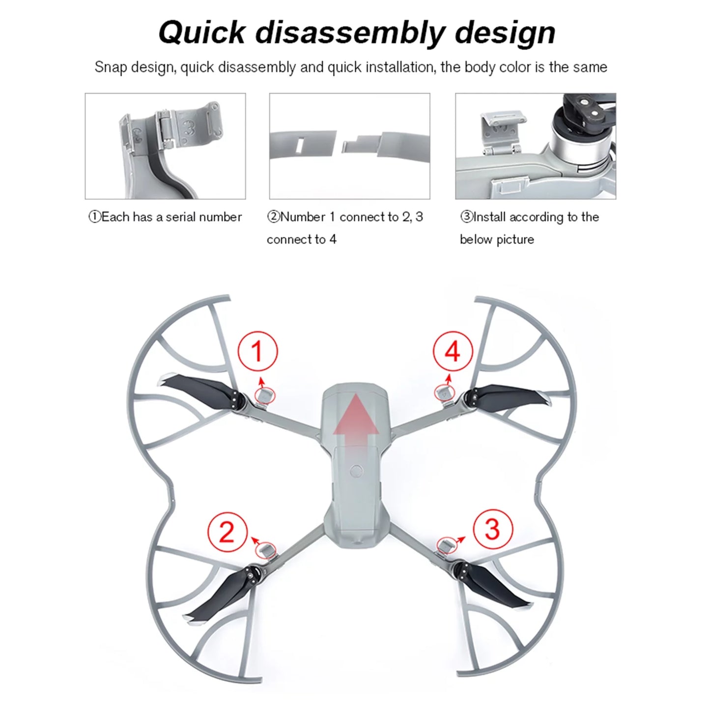 Cacagoo compatible with air 2s/mavic air 2 propeller guards removable propellers protector drone accessories