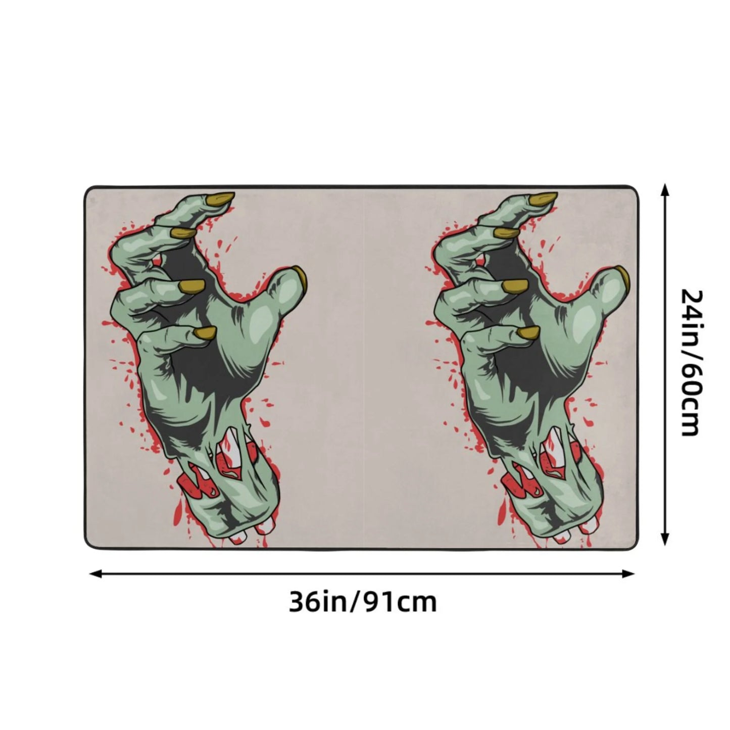 Xmxy horror zombie blood hand area rugs doormat outdoor entrance, facecloth non-slip floor mat rug for living room kitchen sink area indoor,72"x48"