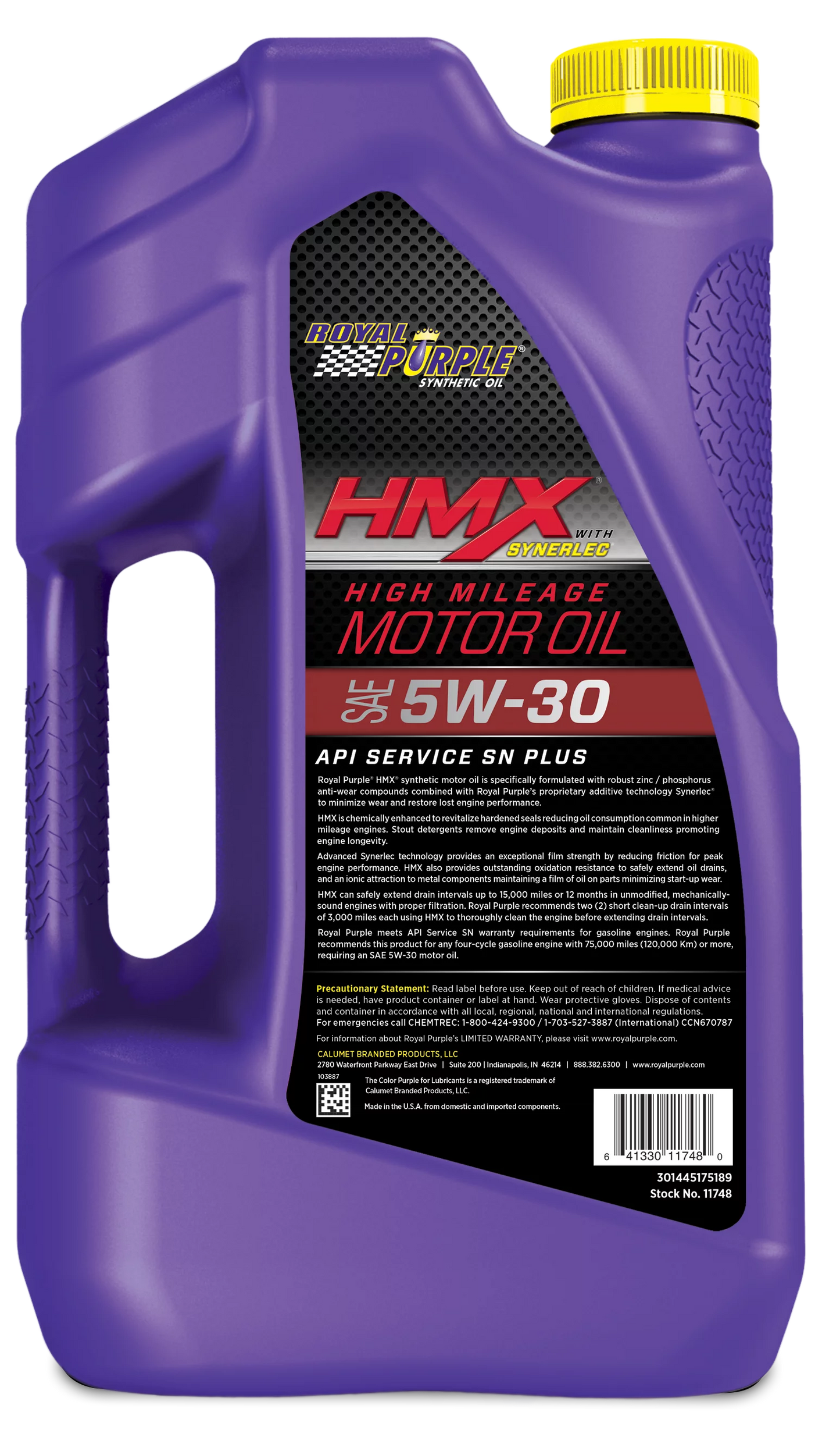 Royal purple hmx 5w-30 high mileage motor oil, 5 quarts