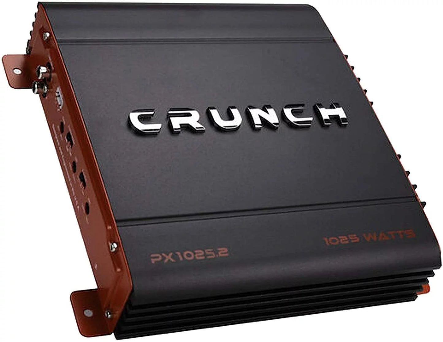 Band new crunch px-1025.2 1000w power x 2 ch class-ab car audio stereo amplifier bundle