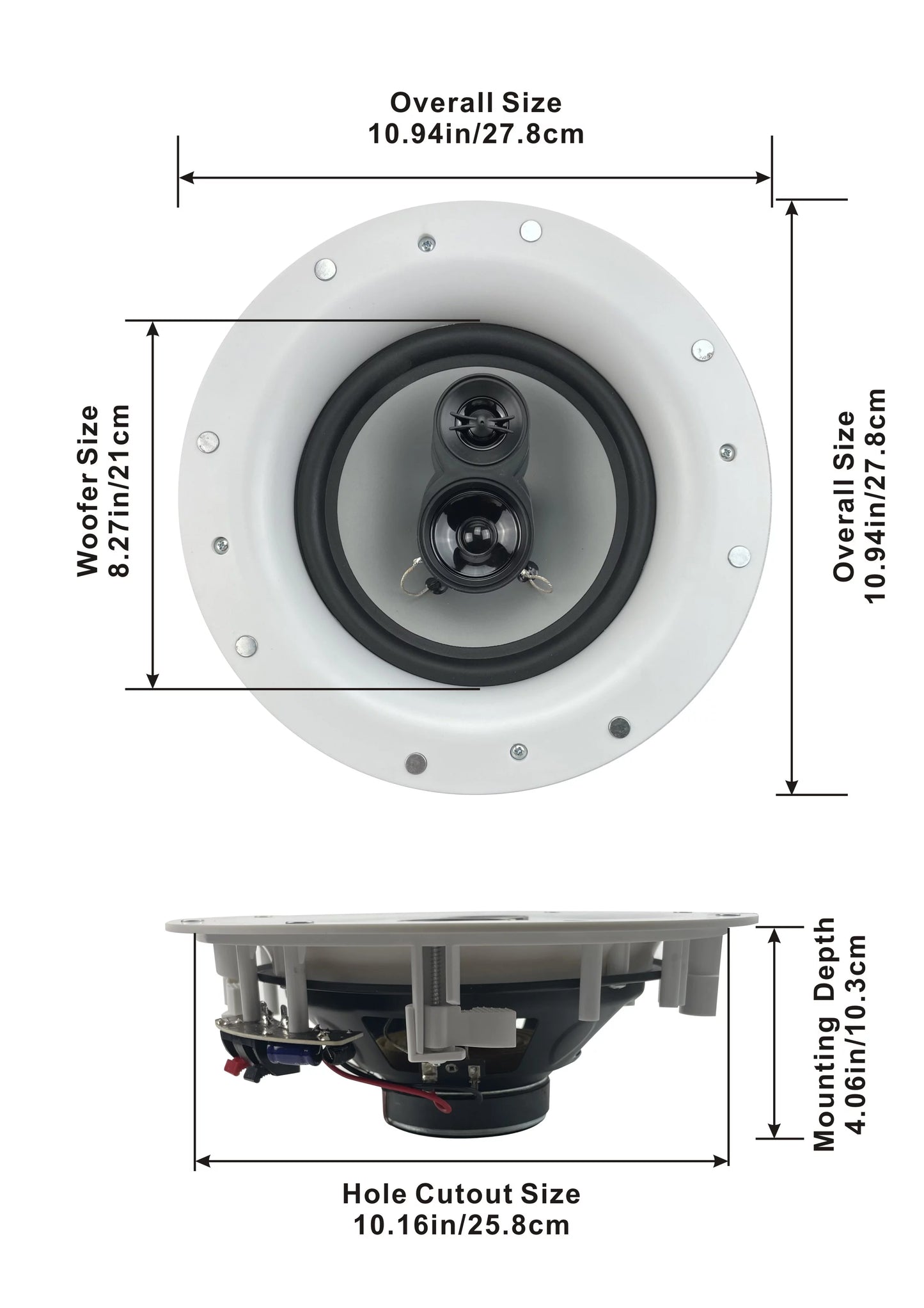 Acoustic audio csic84 frameless in ceiling 8" speaker 5 pair pack 3 way home theater speakers