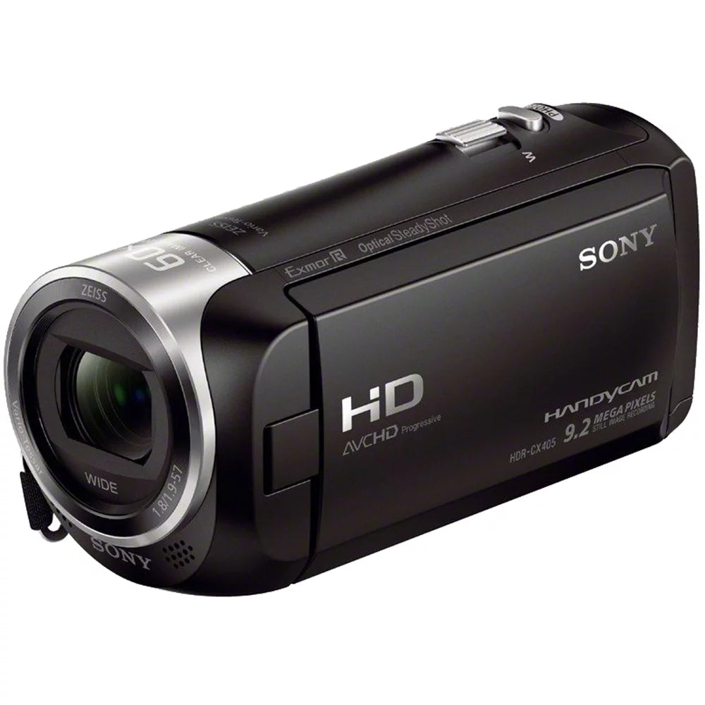 Sony hdrcx405 hd video recording handycam camcorder bundle with micro sd memory card spare battery charger high speed hdmi cable and more