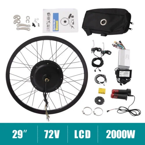 72v 2000w electric bicycle e-bike 29" rear wheel motor conversion kit 560rpm