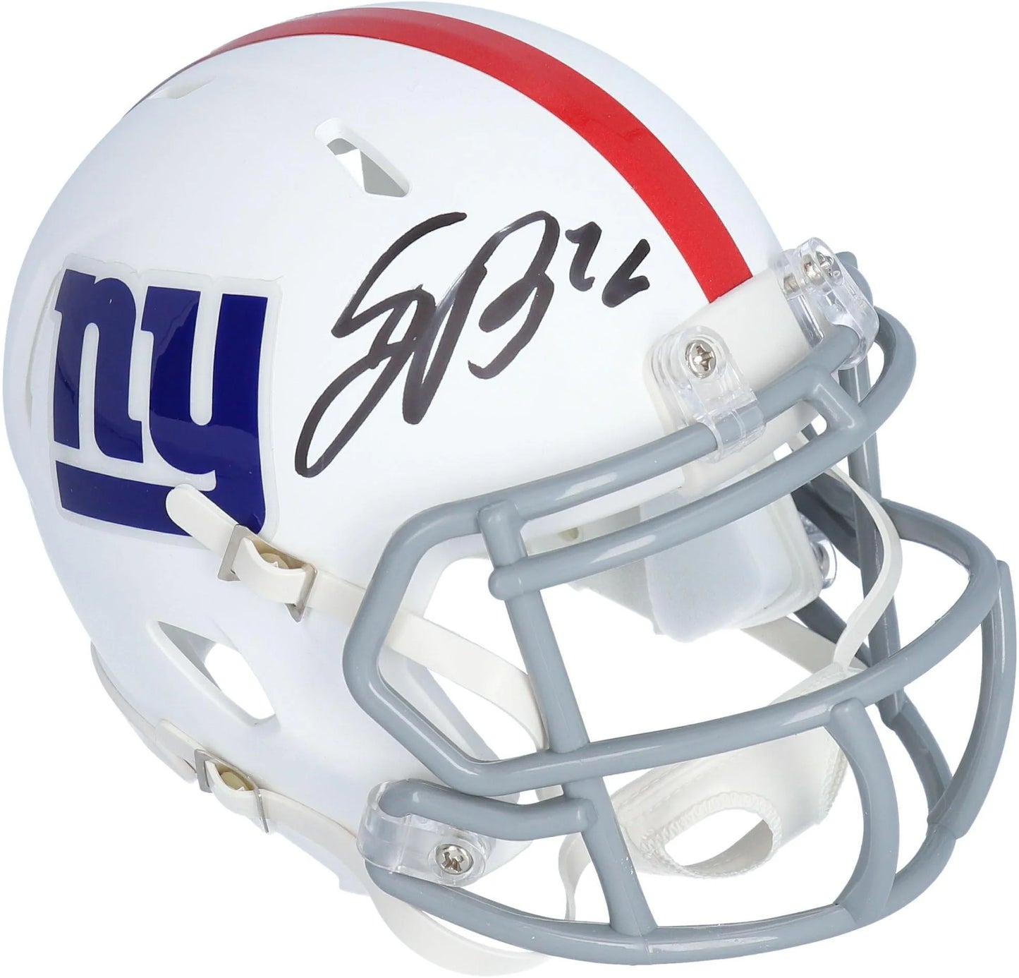 Saquon barkley new york giants autographed riddell flat white alternate revolution speed mini helmet - fanatics authentic certified