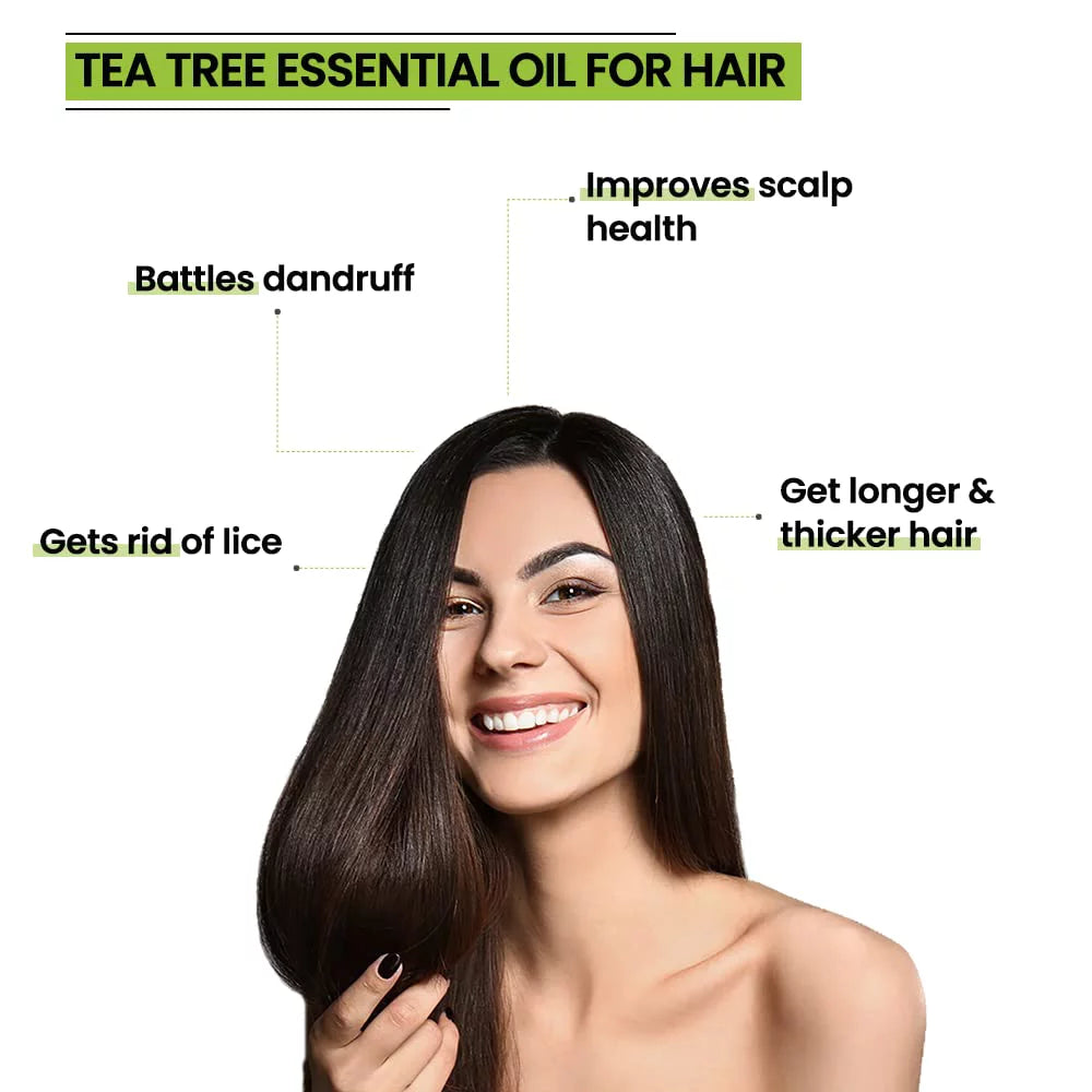 Rey naturals tea tree oil | tea tree essential oil for hair, skin and face care - 100% pure tea tree oil for dandruff, acne, aromatherapy, stress, and