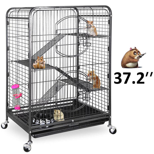 Zenstyle 37" ferret cage rabbit guinea pig chinchilla rat small animal house 4 levels