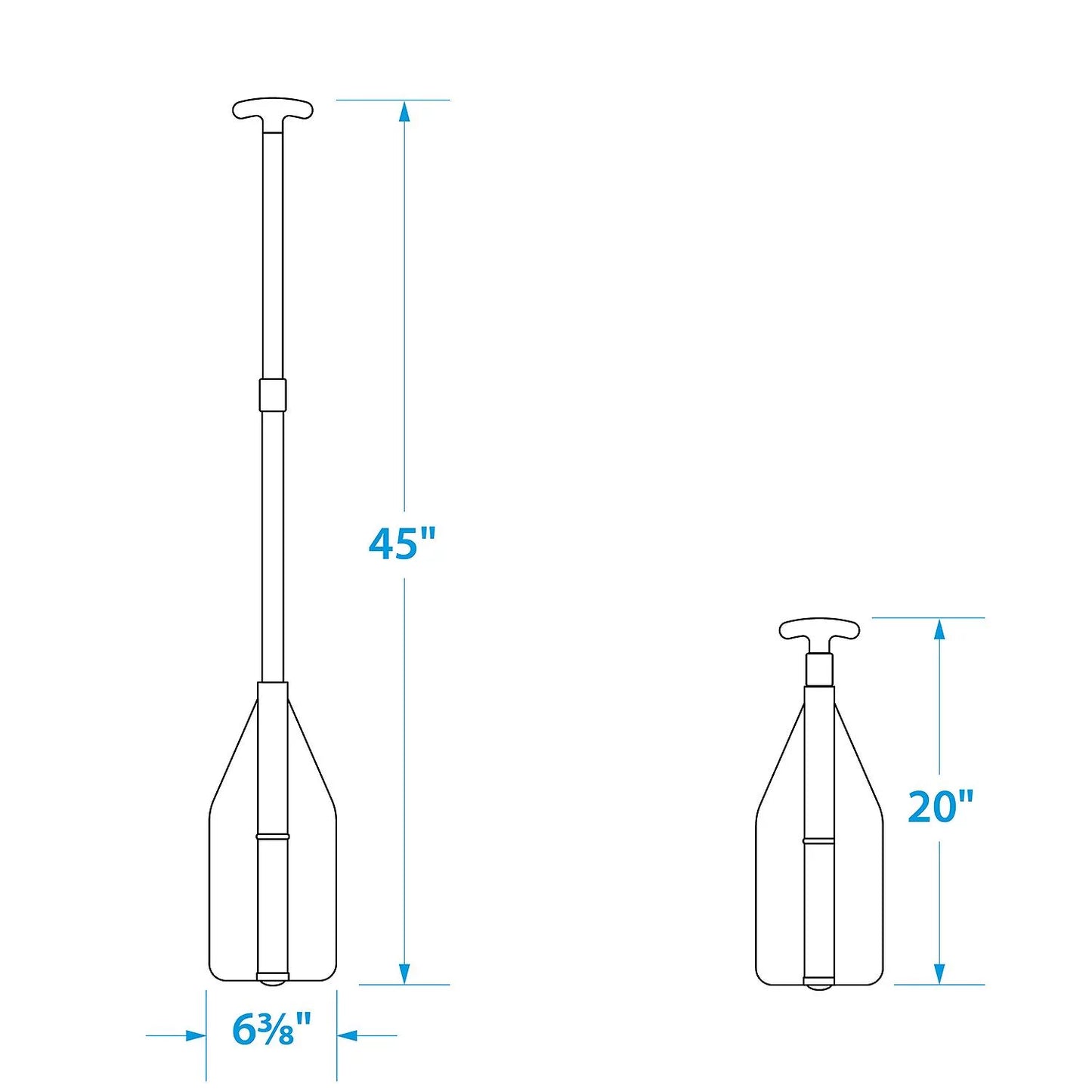 Seachoice 71100 orange 25" to 45" telescoping paddle