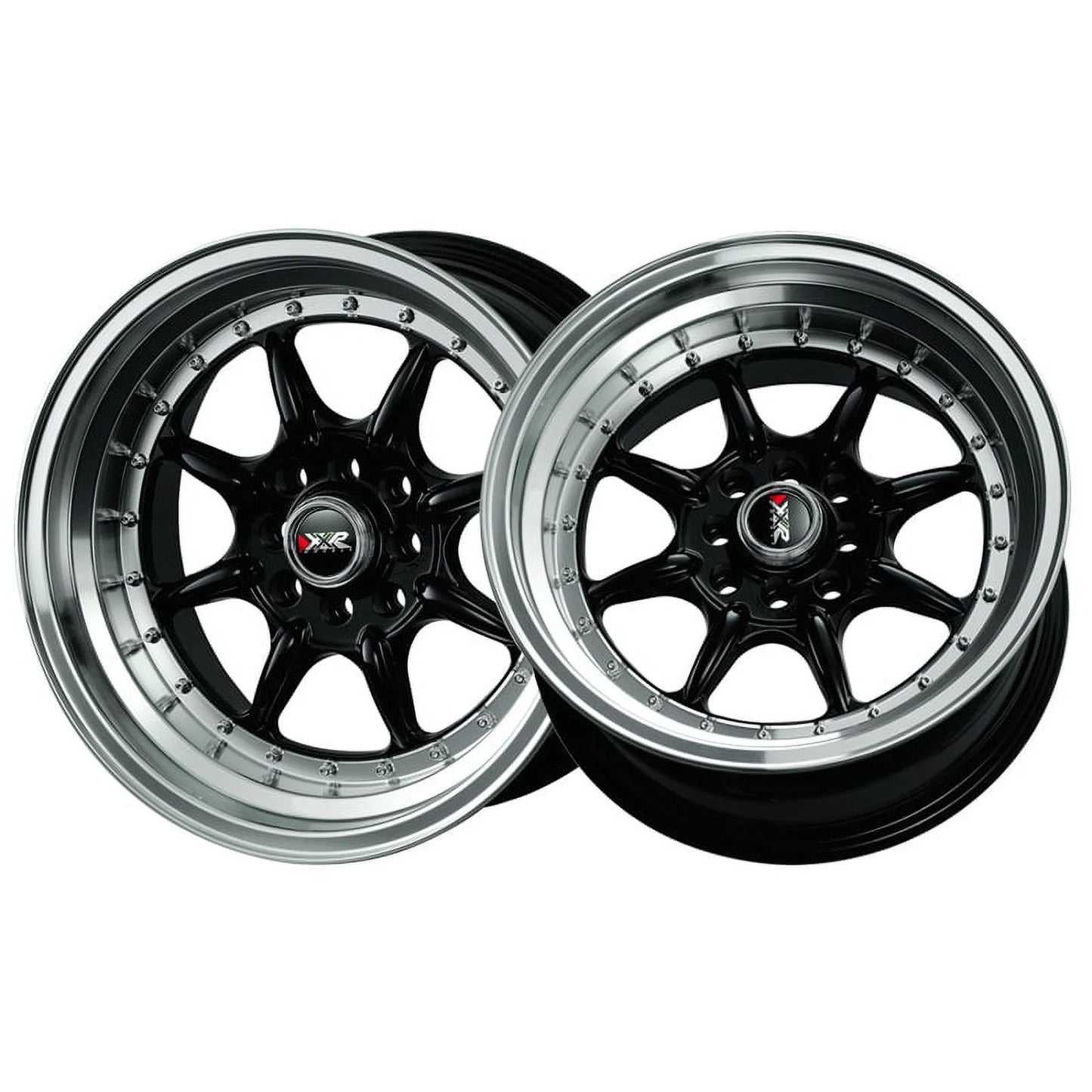 Xxr 2 16 black wheel / rim 4x100 & 4x4.5 with a 20mm offset and a 73.1 hub bore.