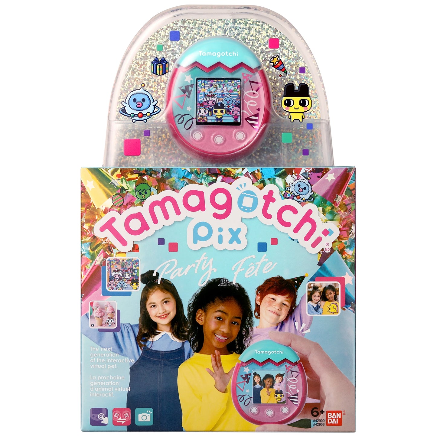 Tamagotchi pix party confetti electronic pet