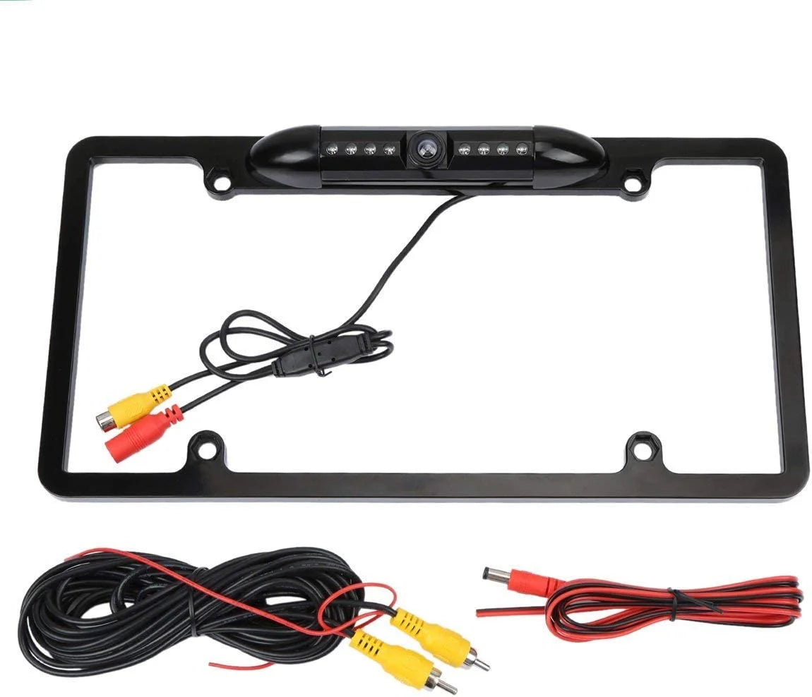 Backup camera rearview license plate frame for jvc kwv120bt kw-v120bt black