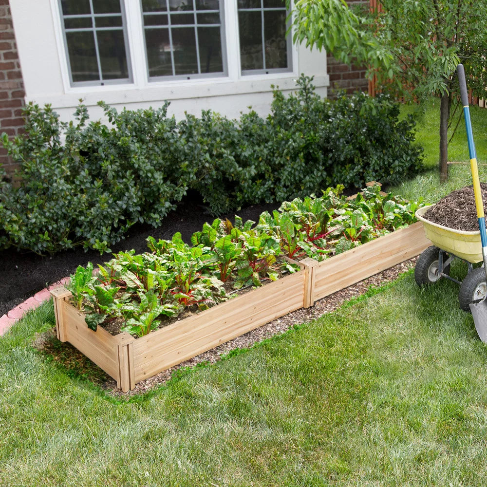 Alden design wooden raised garden bed planter box for patio yard greenhouse