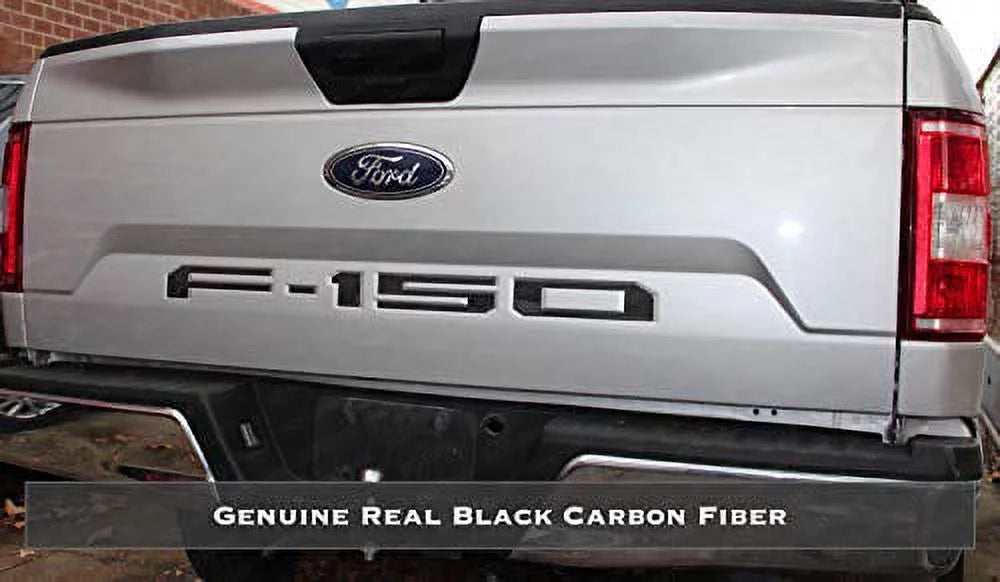 Bdtrims | domed raised tailgate letters inserts fits 2018 2019 f-150 models (real black carbon)