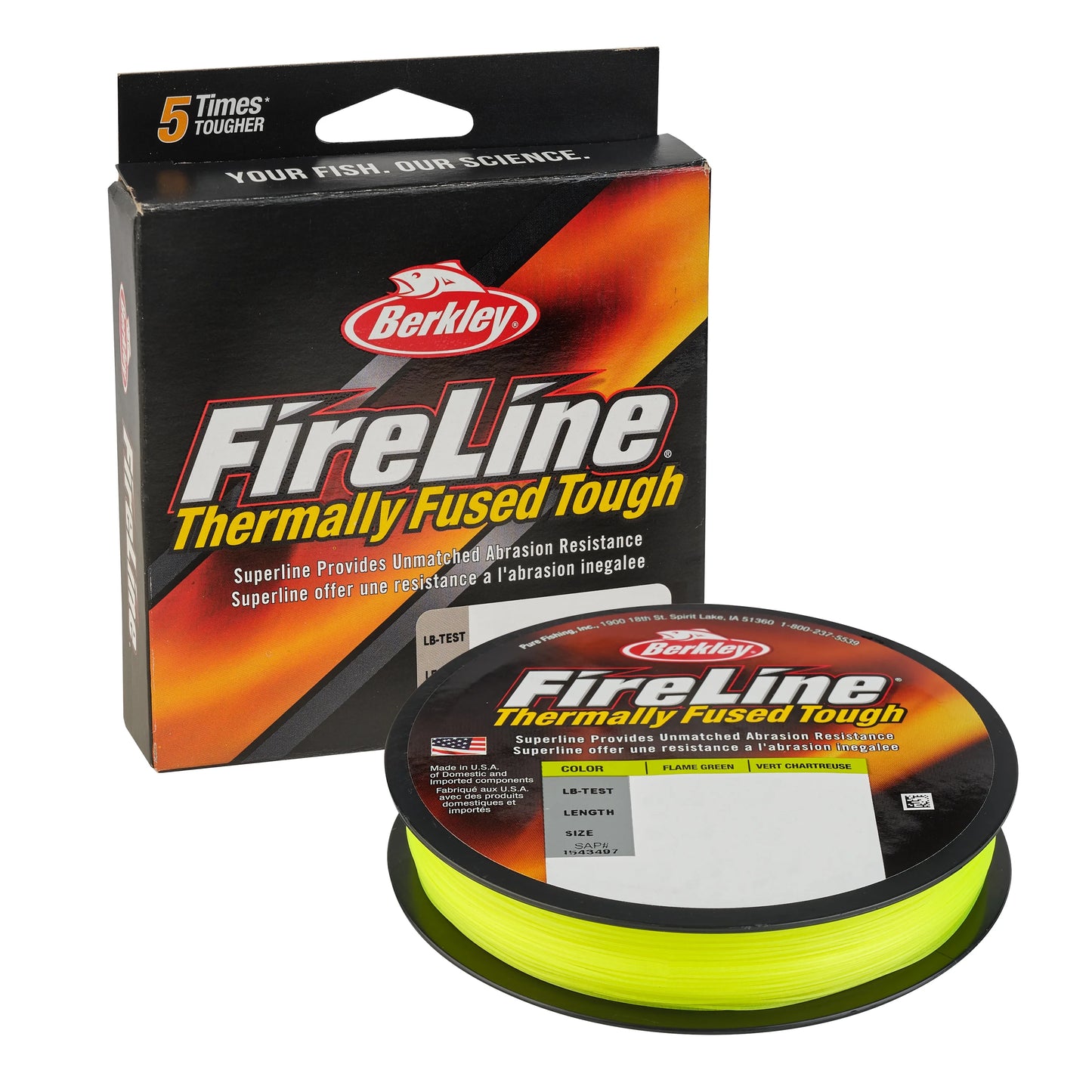 Berkley fireline® superline, flame green, 6lb | 2.7kg fishing line