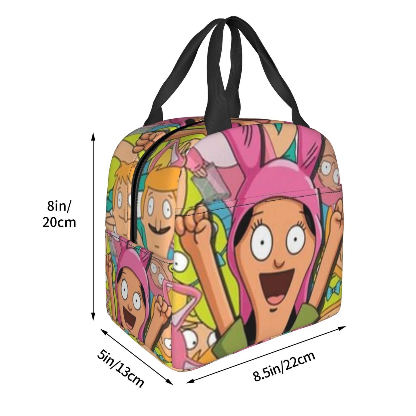 Bob's burgers louise cartoon portable lunch bag for adult and kids reusable lunch box insulated thermal cooler bento bag for school picnic office