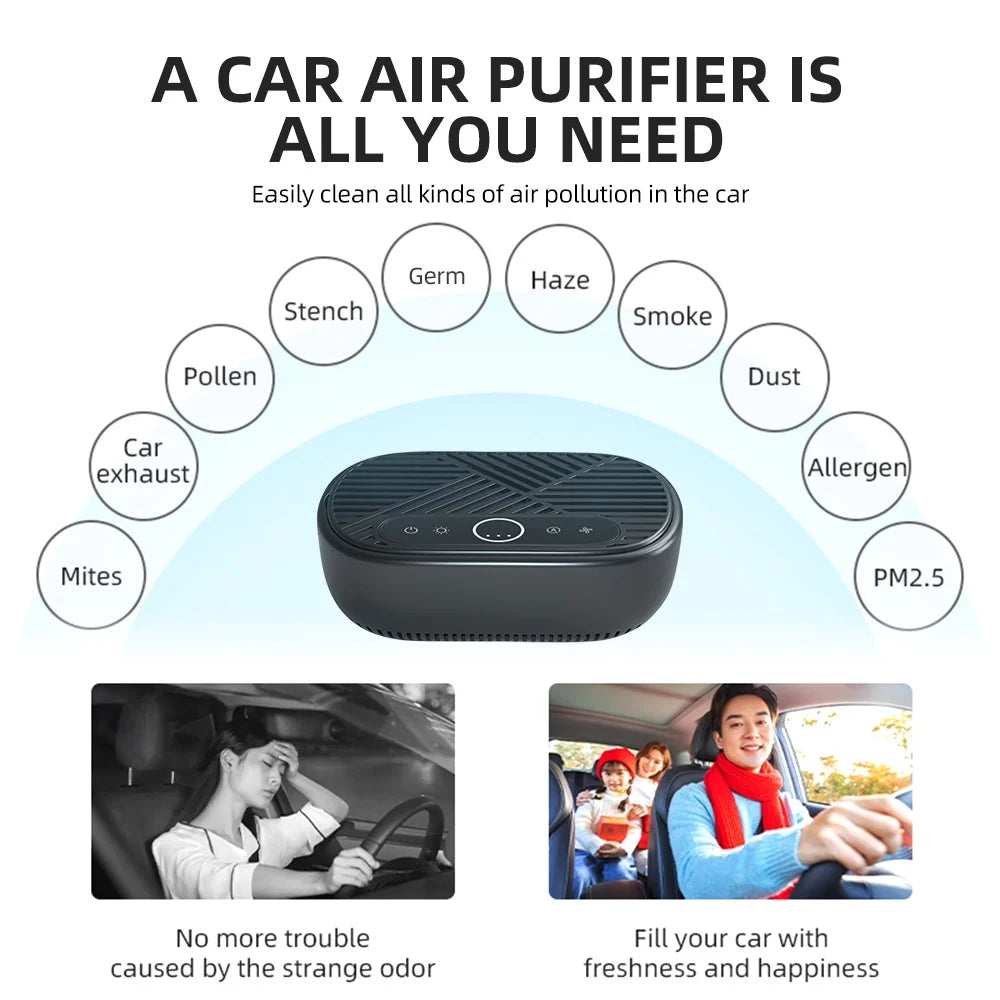 Tomshine air with negative ion technology, freshener for home and car, eliminates hair and smell, portable and powered by type c enjoy purified air on go!