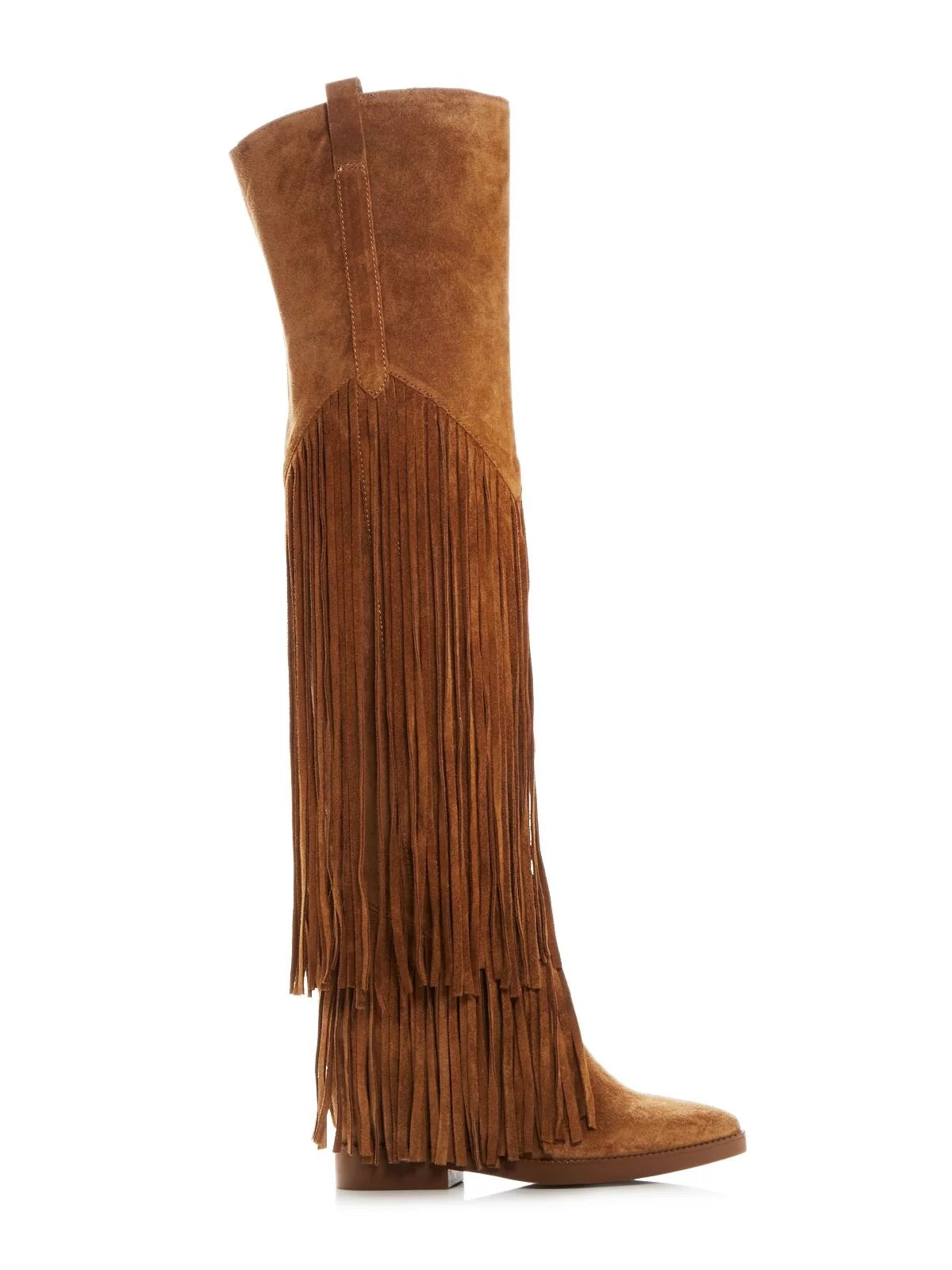 Ash womens brown fringed padded gipsy almond toe leather boots shoes 35