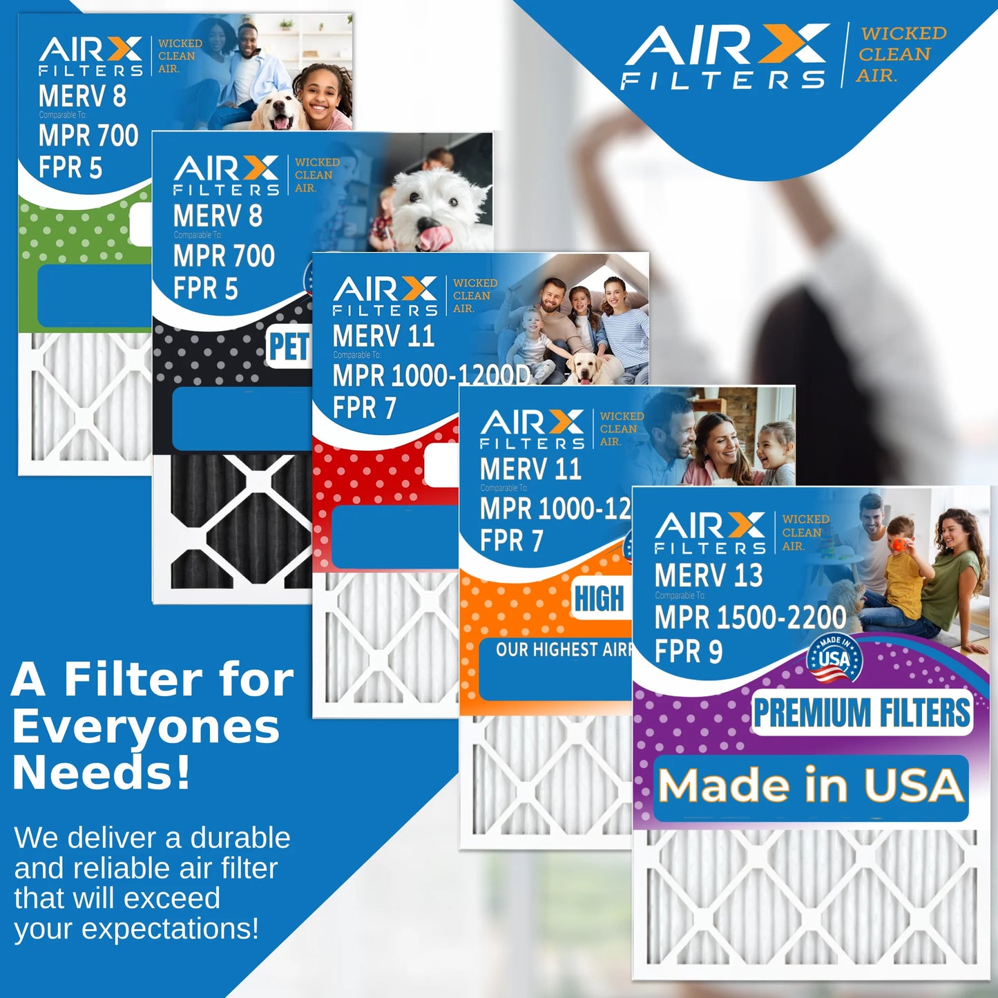 14x24x1 air filter merv 13 comparable to mpr 1500 - 2200 & fpr 9 electrostatic pleated air conditioner filter 6 pack hvac ac premium usa made 14x24x1 furnace filters by airx filters wicked clean air.