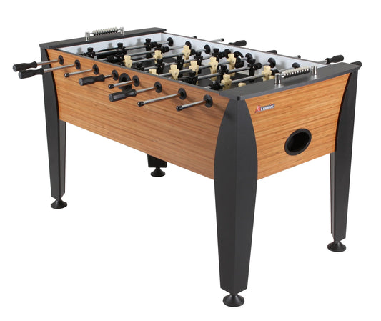 Atomic pro force 56" foosball table with internal ball return and ball entry, leg levelers, and heavy-duty legs