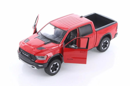 2019 dodge ram 1500 crew cab rebel pickup truck, red - showcasts 79358/16d - 1/24 scale diecast model toy car (brand new but no box)