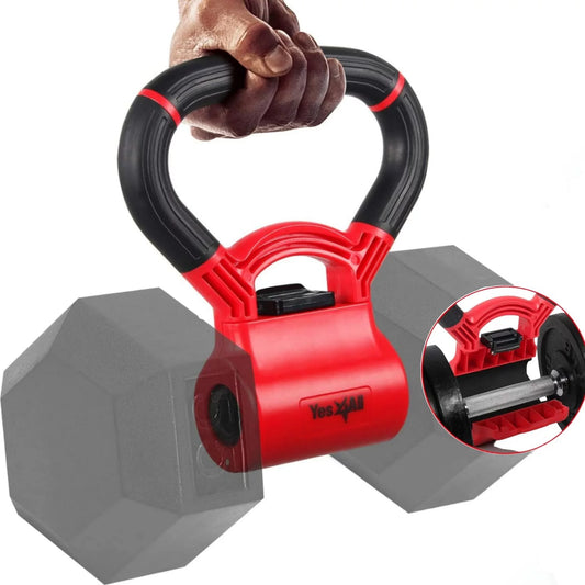 Yes4all kettle grip new version - weight grip to convert dumbbells into kettlebells for workouts with capacity up to 100 lbs