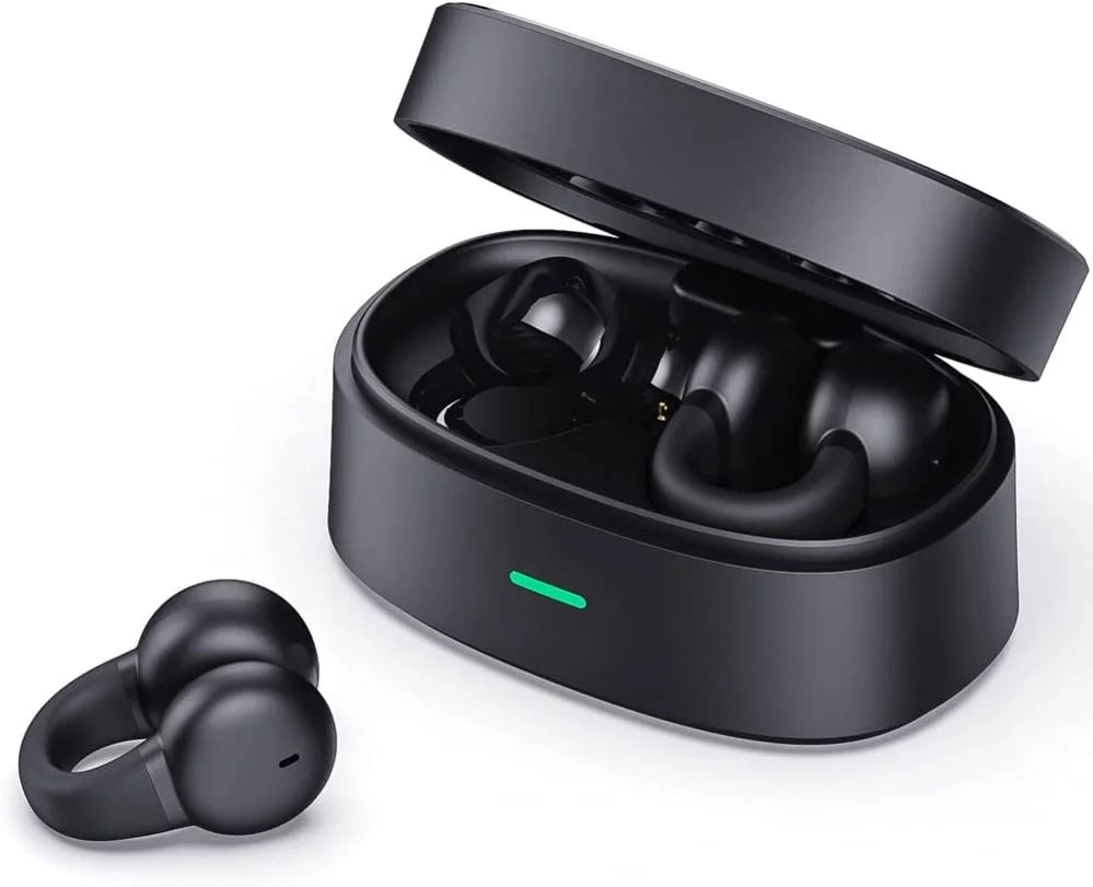 Wireless ear-clip tws earphones for samsung galaxy z fold5/flip5 phones - bluetooth earbuds bone conduction headphones true stereo charging case hands-free d9g compatible with galaxy z fold5/flip5