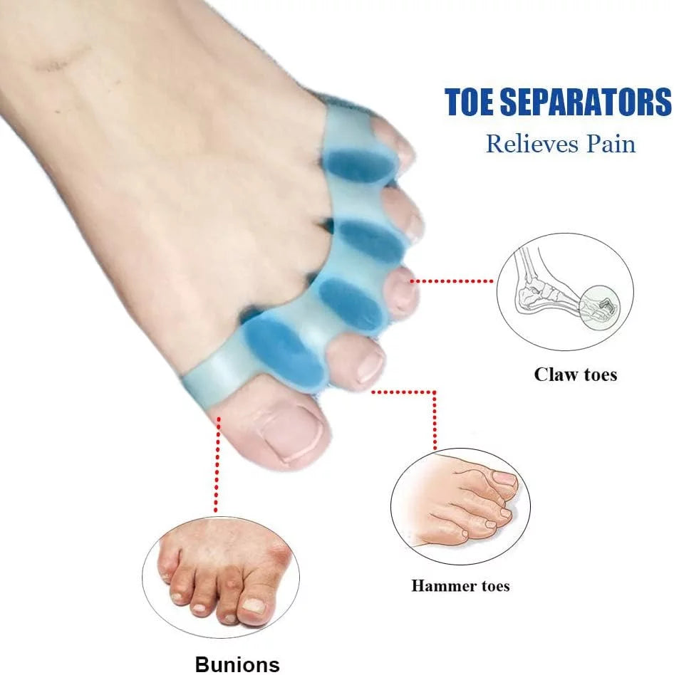 4pcs toe separators & toe stretcher spacer for yoga, walking and dancing - bunion relief, gel toe alignment for women and men