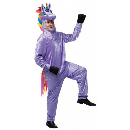 Adult unicorn costume, multicolor - one size