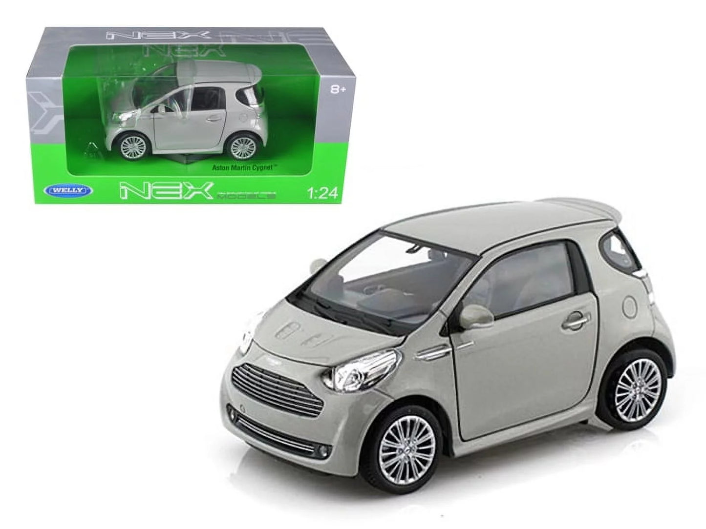 Aston martin cygnet silver 1/24 diecast model car by welly