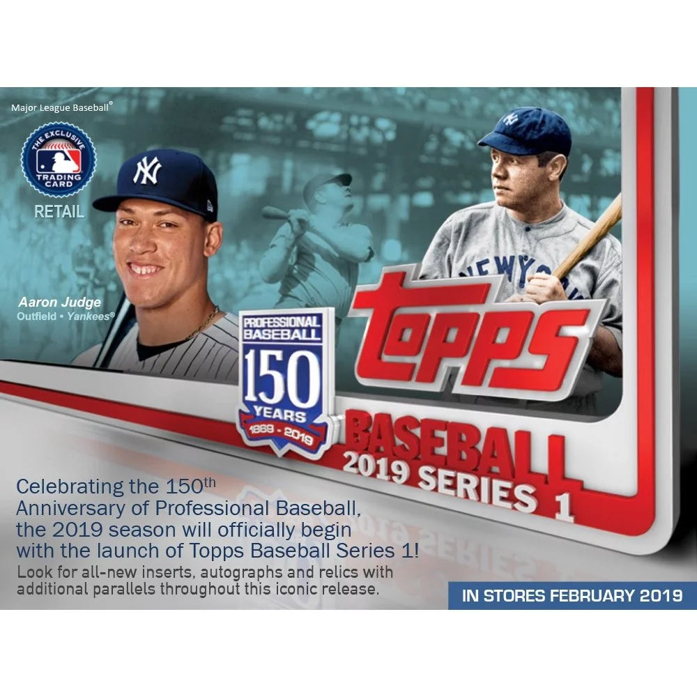 Topps 2019 baseball series 1 trading cards relic box (retail edition)