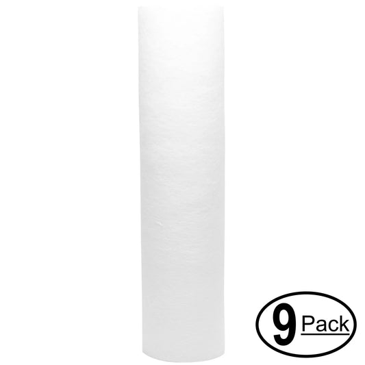 9-pack replacement for 3m aqua-pure ap2610ss polypropylene sediment filter - universal 10-inch 5-micron cartridge for 3m aqua-pure whole house water system - denali pure brand