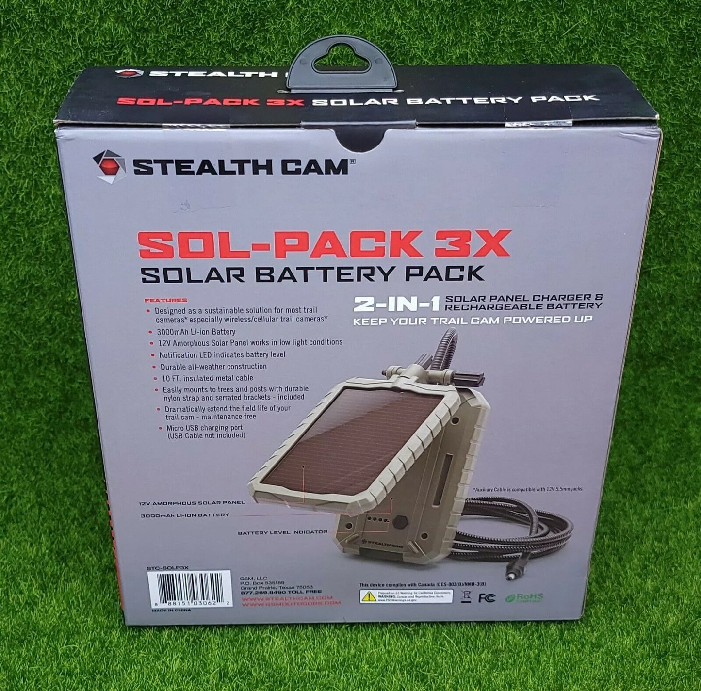 Stealth cam stc-solp3x 3,000 mah power solar panel