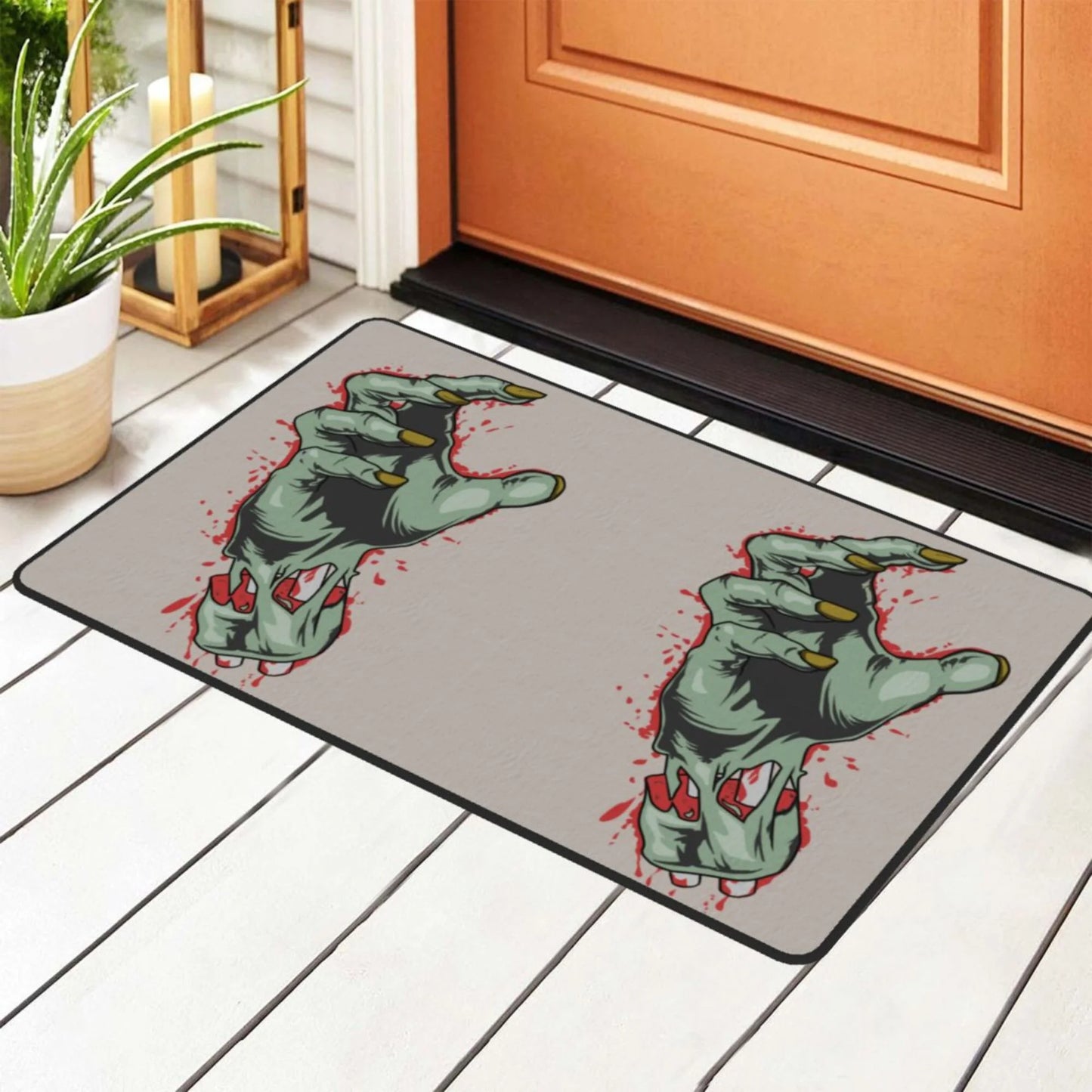 Xmxy horror zombie blood hand area rugs doormat outdoor entrance, facecloth non-slip floor mat rug for living room kitchen sink area indoor,72"x48"