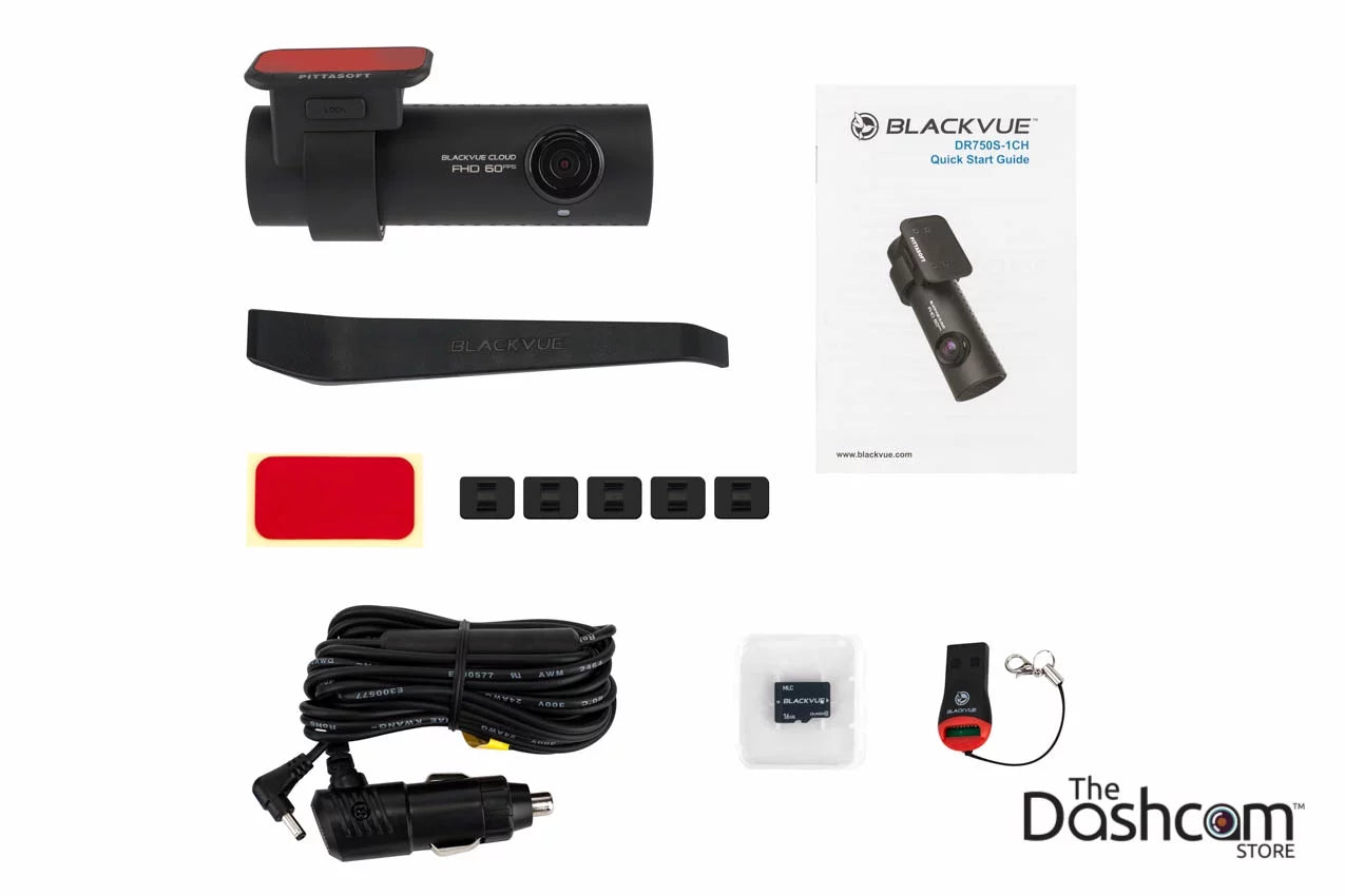 Blackvue dr750s-1ch single-lens 1080p/60fps gps wifi dashcam w/ 16 gb memory card