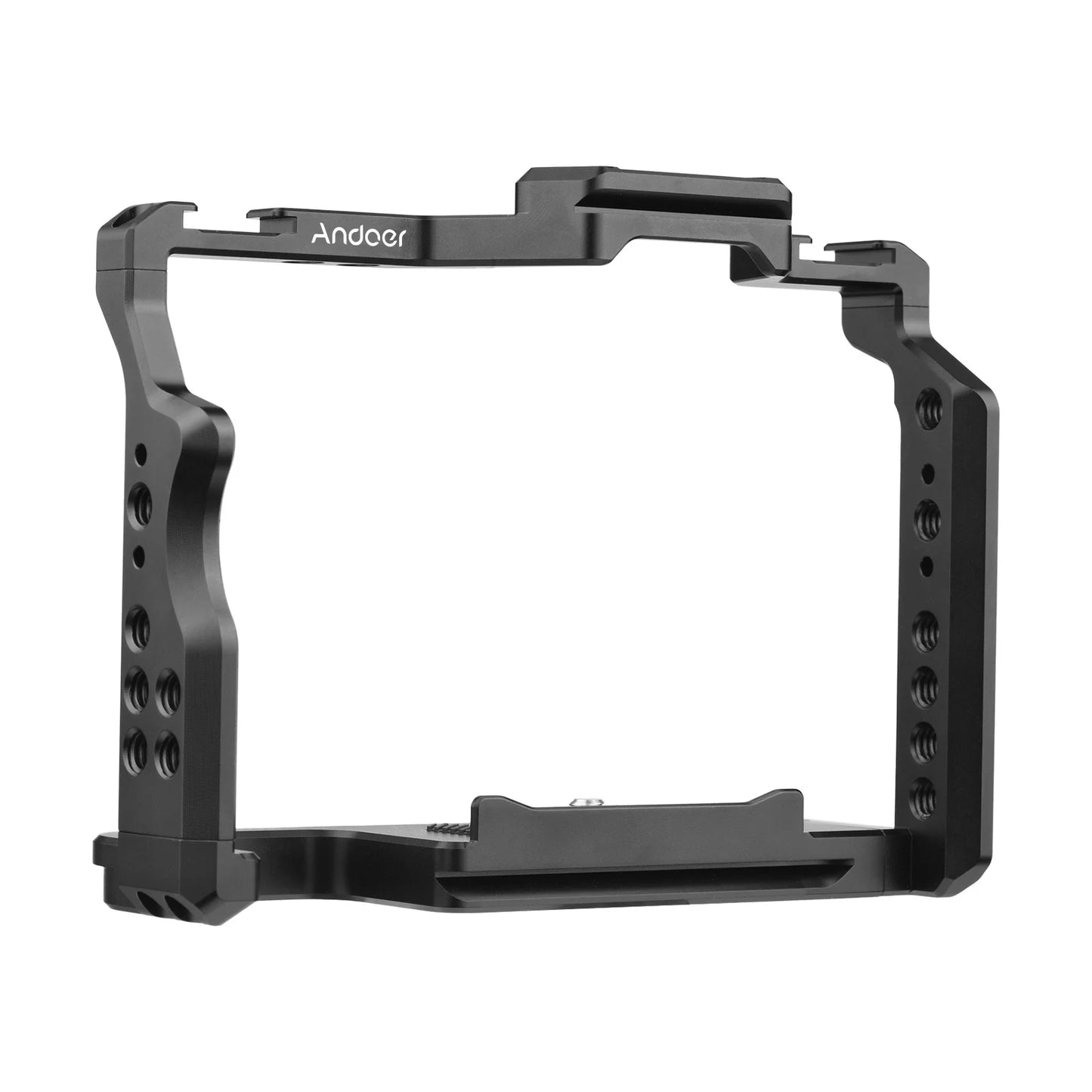 Andoer  cage aluminum alloy video cage with dual cold shoe mounts numerous 14 inch threads replacement for sony a7iv/ a7iii/ a7ii/ a7r iii/ a7r ii/ a7s ii