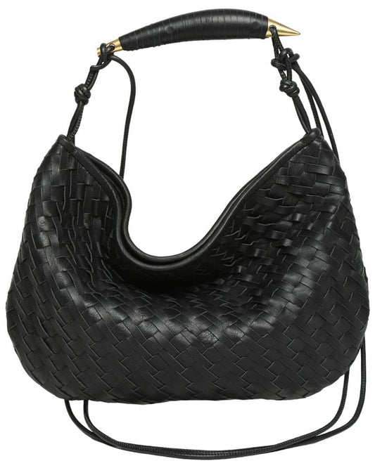 Walter baker hazel woven leather hobo, black