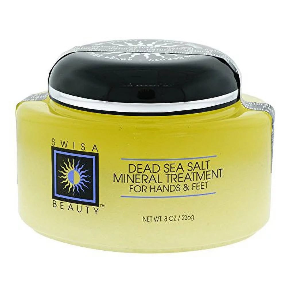 Swisa beauty dead sea minerals salt scrub treatment for hands & feet, natural, 8-ounce