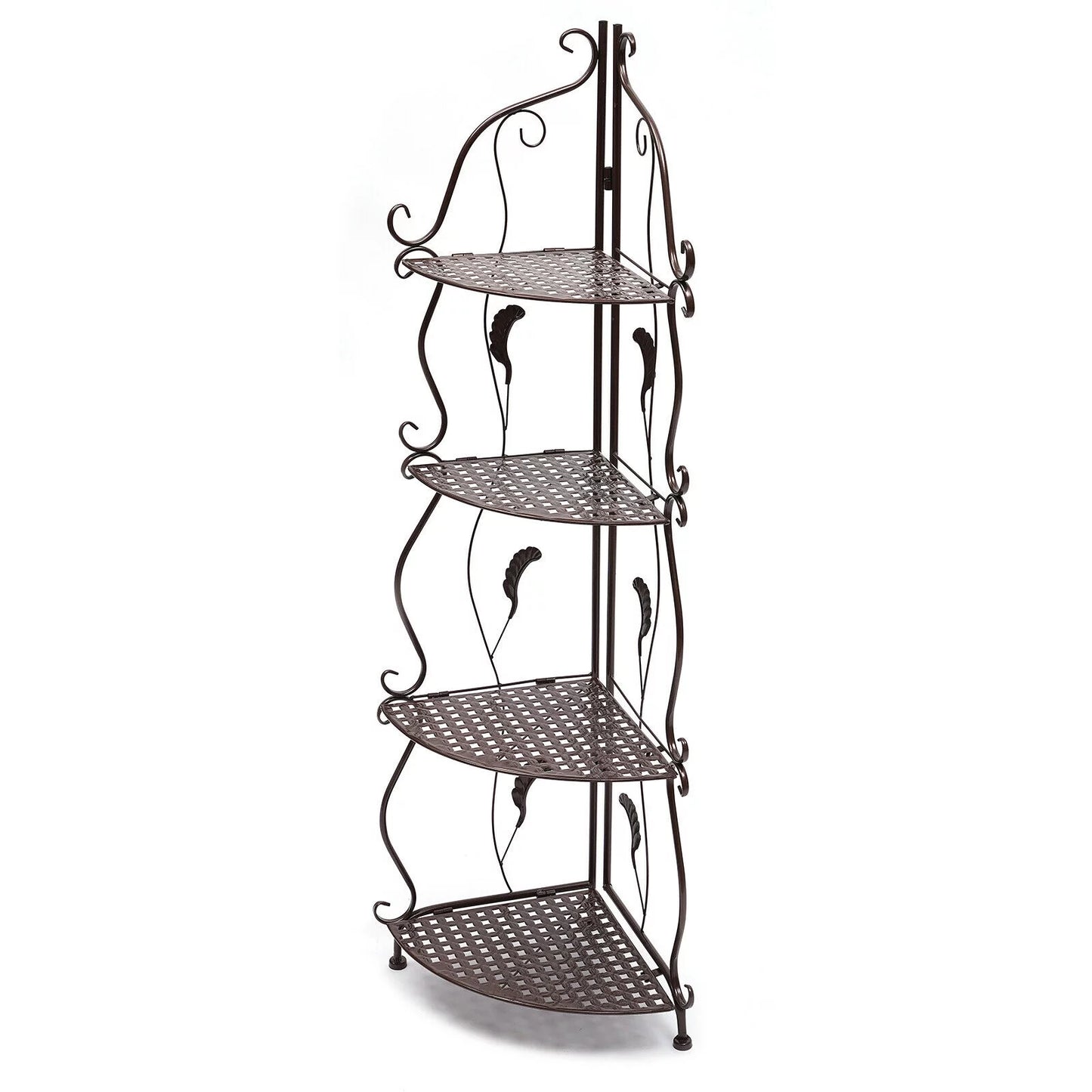 4-tier balcony plant pot rack corner storage shelf folding flower stand