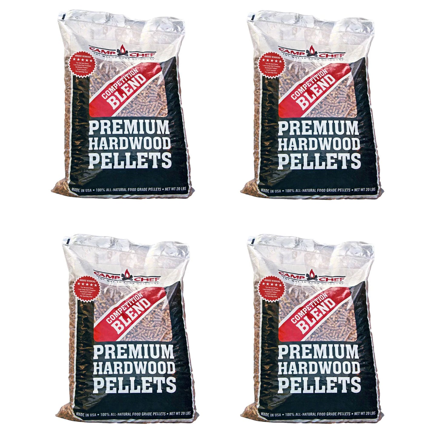 Camp chef smoker grill competition blend hardwood pellets, 20 lbs (4 pack)