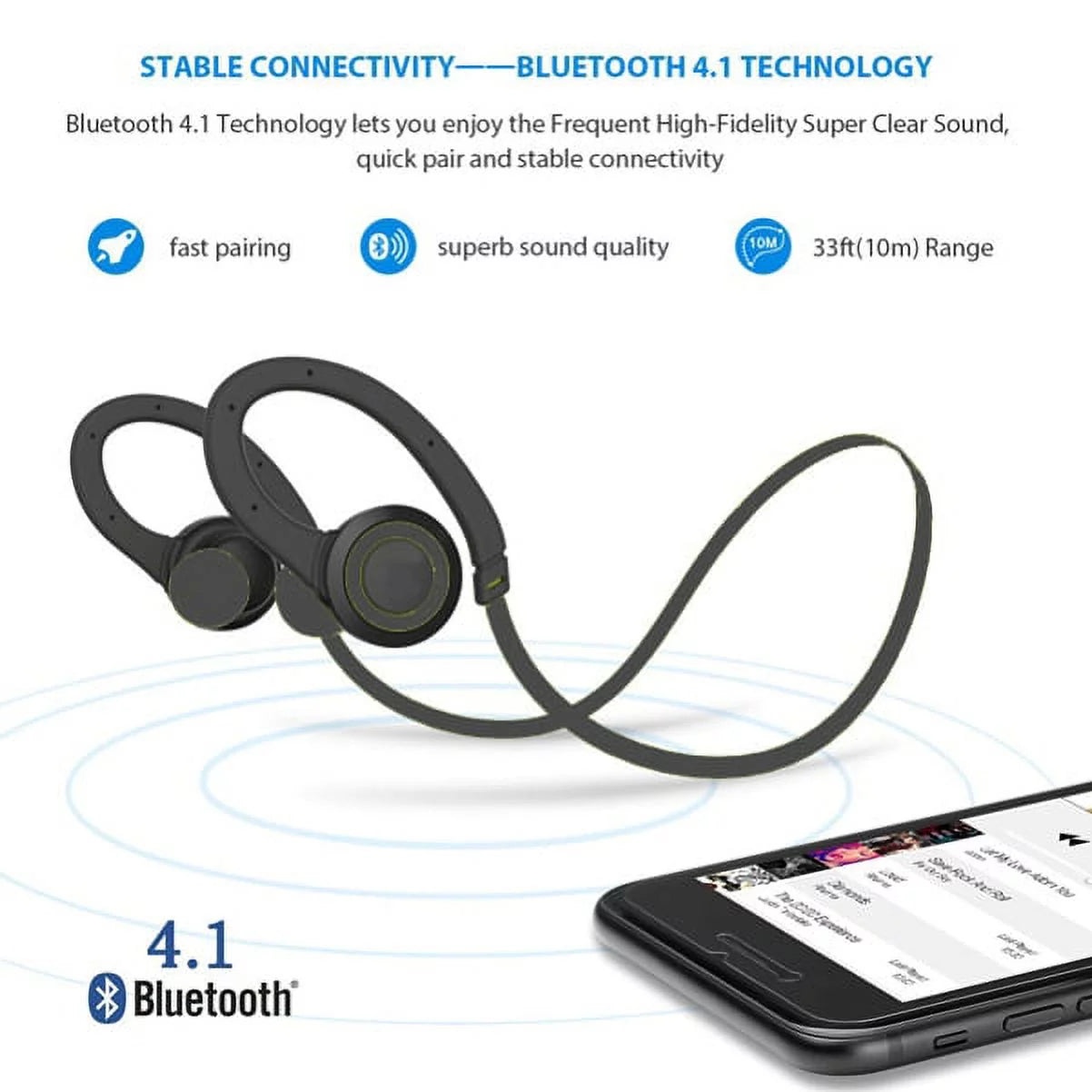 Wireless headset for samsung galaxy tab a9/a8 10.5" (2021)/a7 10.4" (2020) - sports earphones hands-free mic neckband headphones for galaxy tab a9/a8 10.5" (2021)/a7 10.4" (2020)