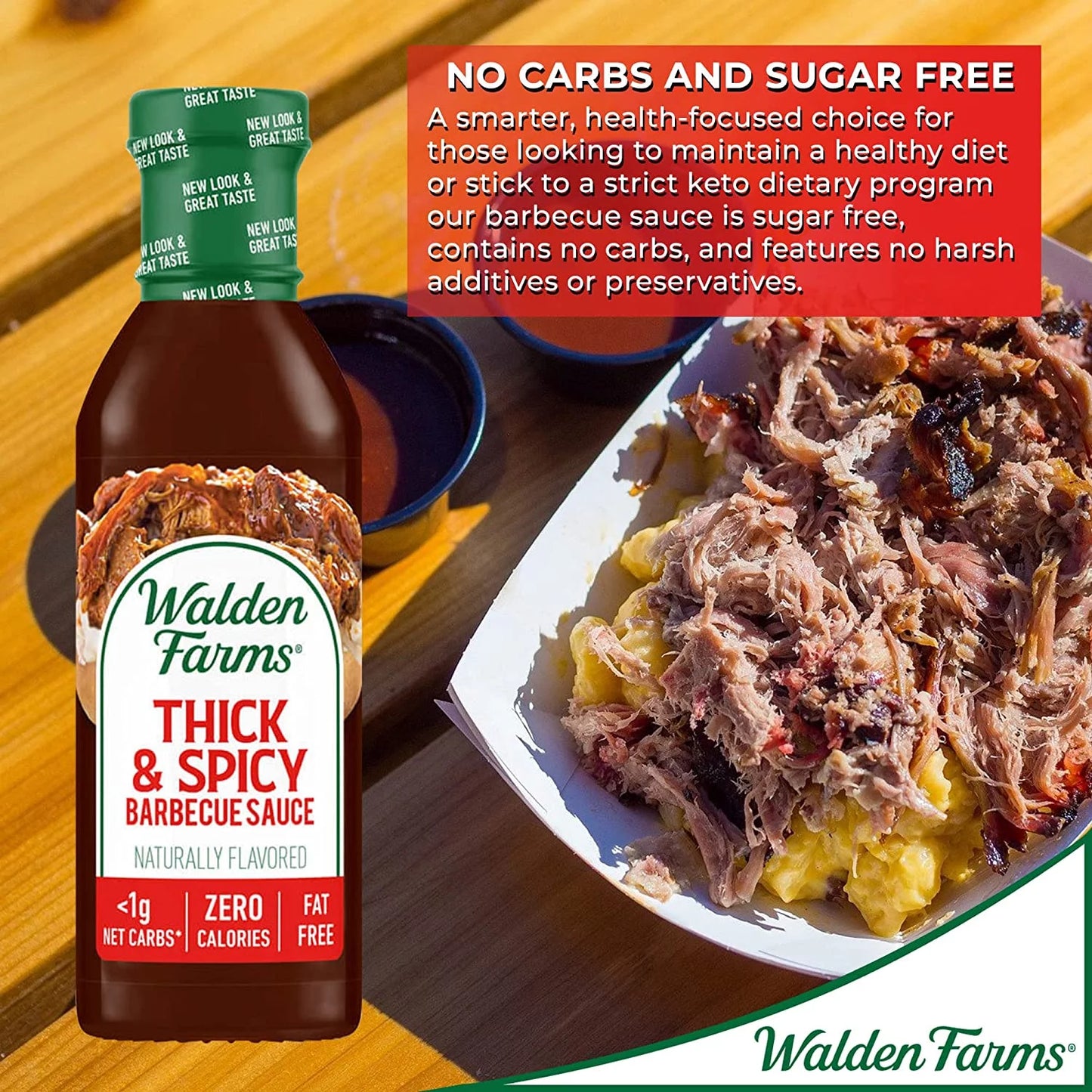 Walden farms thick & spicy barbecue sauce 12 oz pack of 4